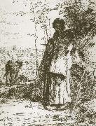 Jean Francois Millet Shepherdess painting